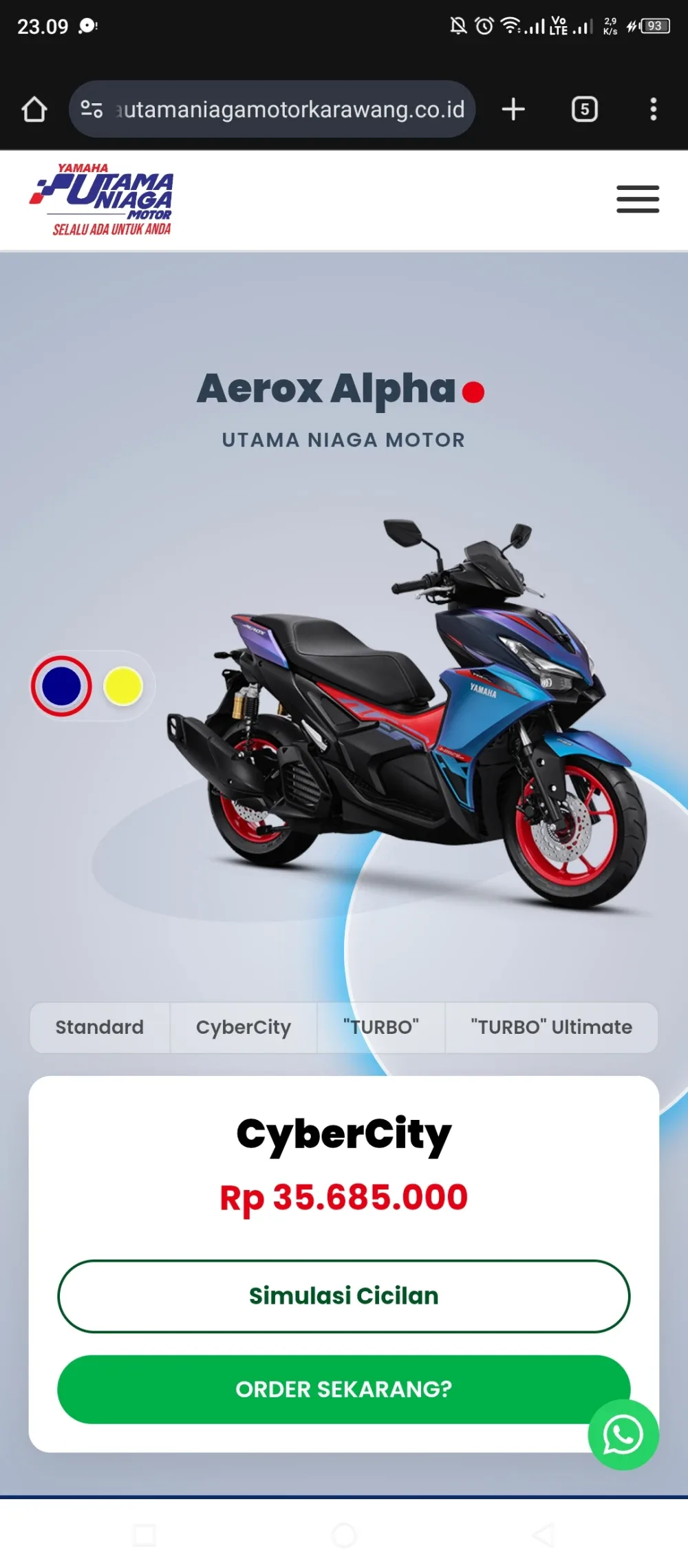 Visual 1 — Website Resmi Yamaha UNIMO