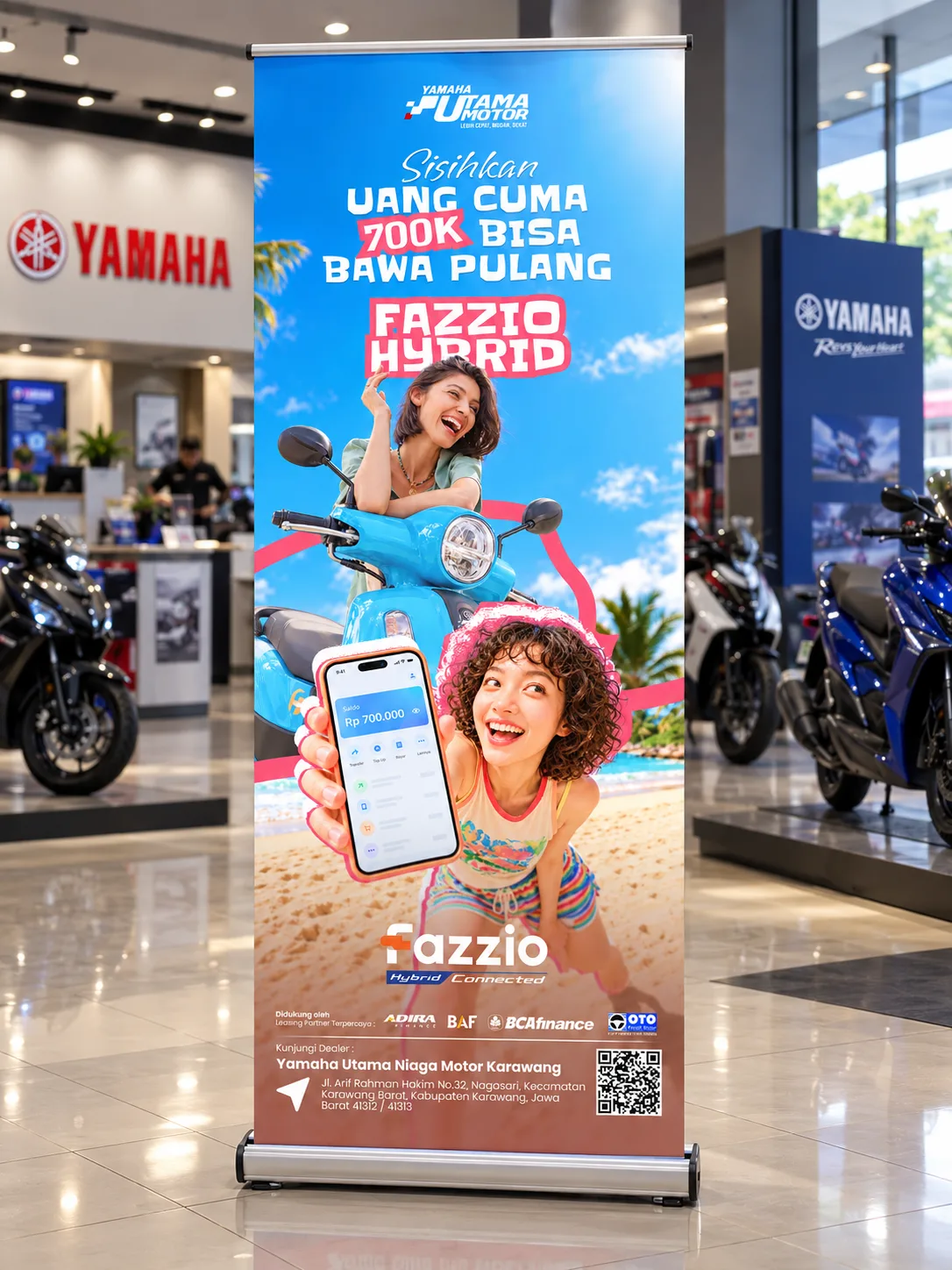 Visual 2 — Yamaha Fazzio Hybrid — Promotional Standing Banner